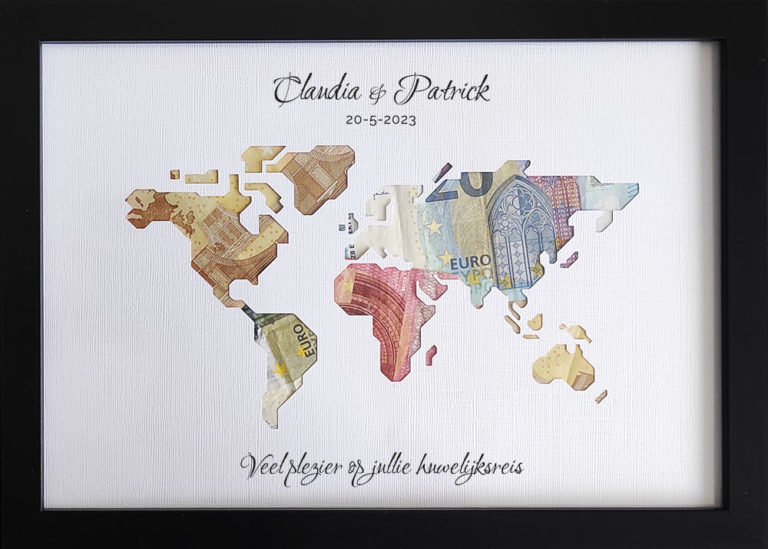 Geld cadeau geven Wereldkaart