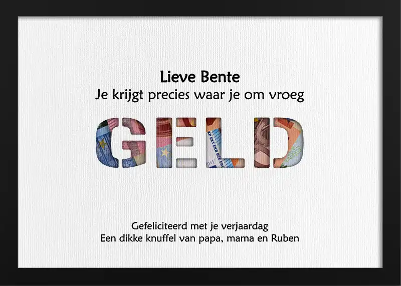 GELD cadeau geven