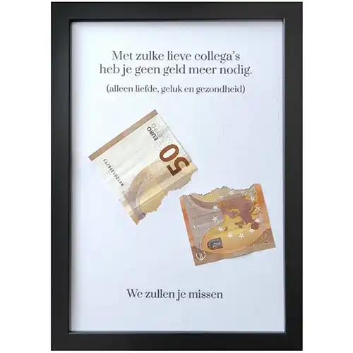 geld cadeau geven aan collega bij een nieuwe baan, reorganisatie, pensioen of ontslag